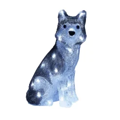 Gifi Chien Husky de Noël 30 LED blanc froid H30cm^ Décoration Extérieure De Noël
