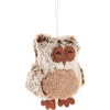 Gifi Chouette de Noël à suspendre marron^ Décoration Sapin