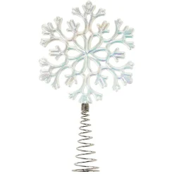Gifi Cimier tête de sapin Noël flocon de neige blanc iridescent H18,5cm^ Décoration Sapin
