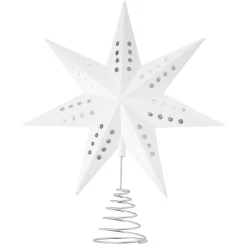 Gifi Cimier tête de sapin Noël étoile 3D blanche H22cm^ Décoration Sapin