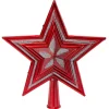 Best Gifi Cimier tête de sapin étoile rouge et argenté H18cm