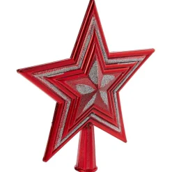 Best Gifi Cimier tête de sapin étoile rouge et argenté H18cm
