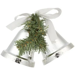 Gifi Cloche de Noël argentée à suspendre x2^ Décoration Sapin