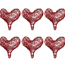 Sale Gifi Coeur métal rouge bordeaux x6