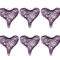 Clearance Gifi Coeur métal violet x6
