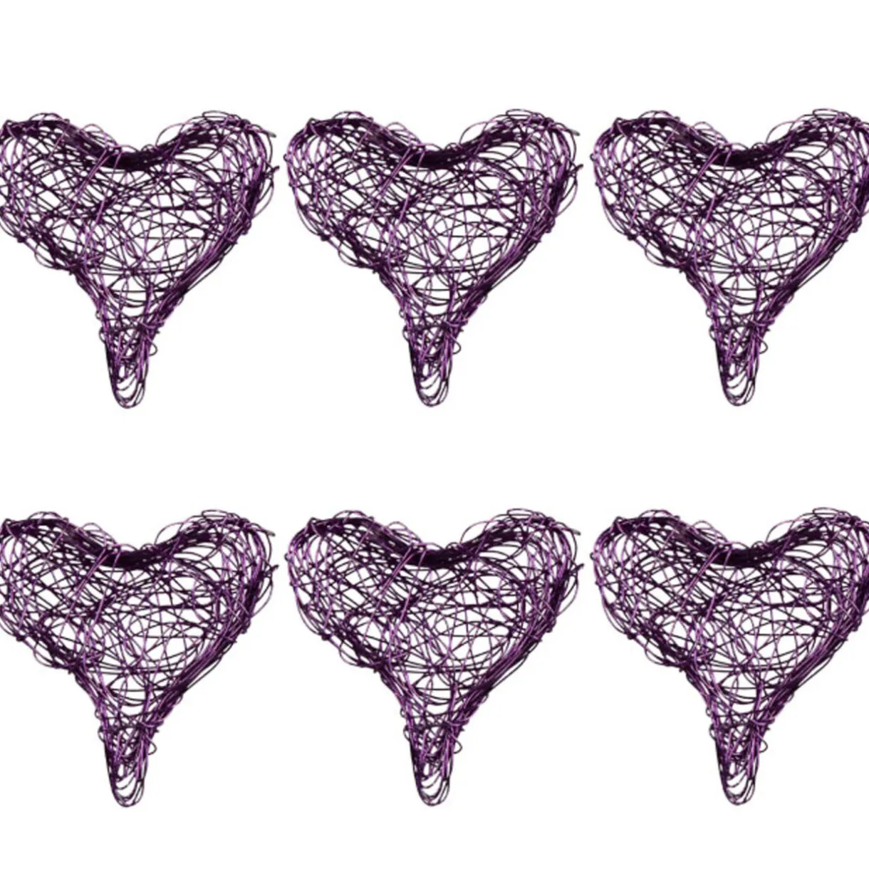 Clearance Gifi Coeur métal violet x6