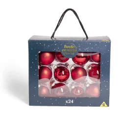 Online Gifi Coffret de 24 boules de Noël - 3 coloris