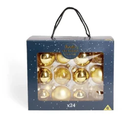 Online Gifi Coffret de 24 boules de Noël - 3 coloris