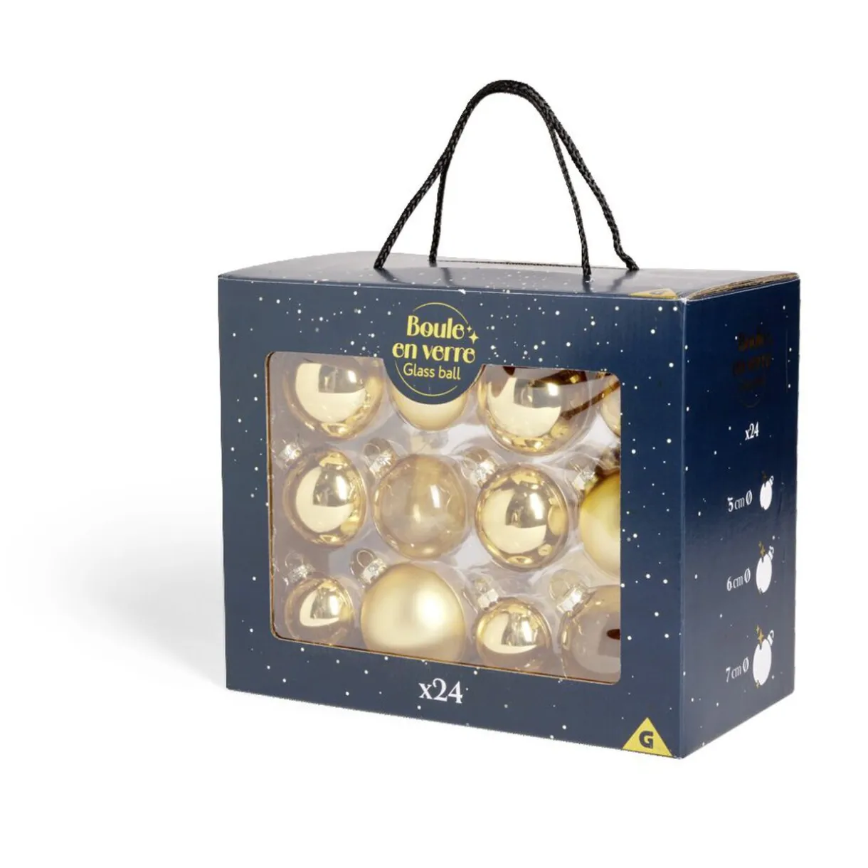 Online Gifi Coffret de 24 boules de Noël - 3 coloris