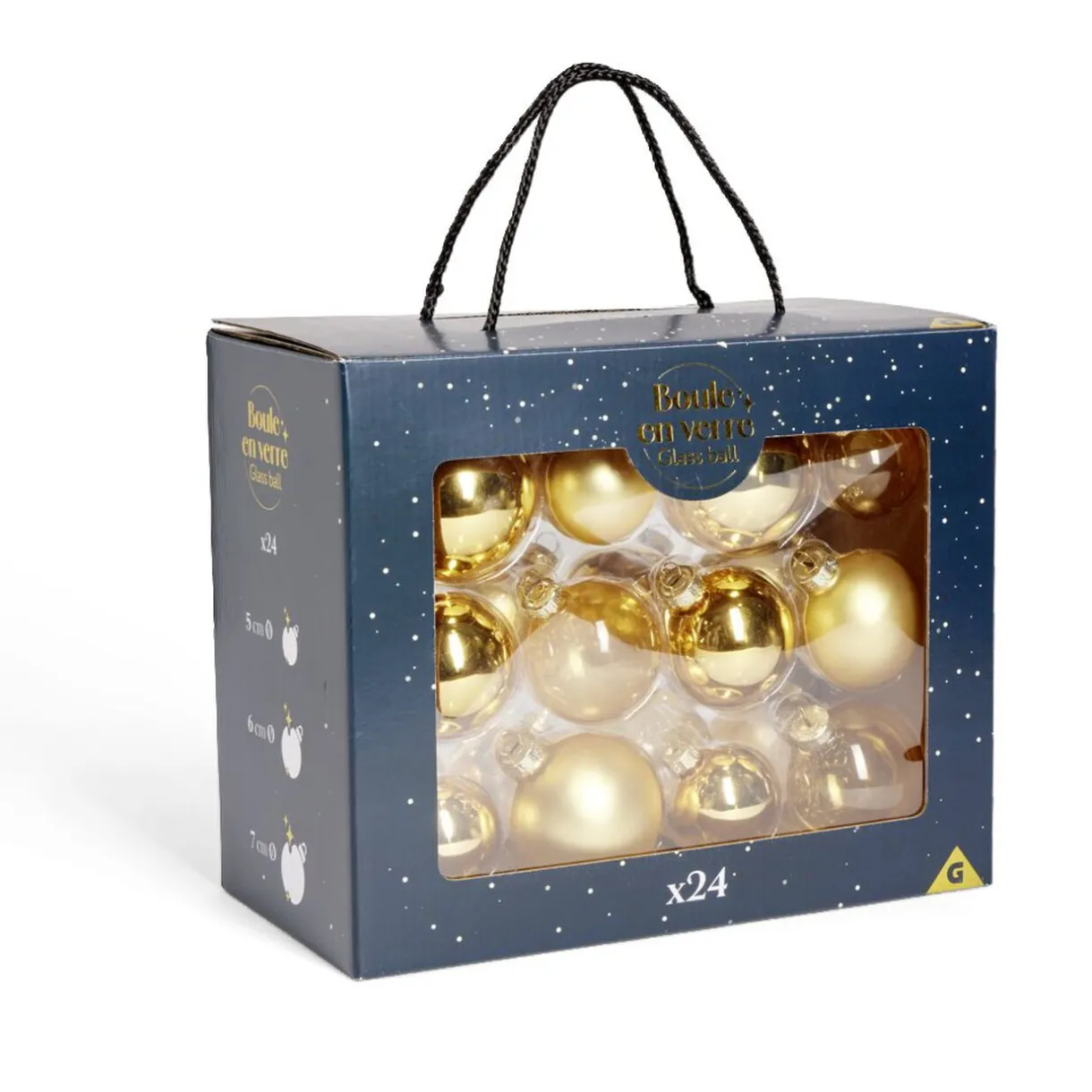 Online Gifi Coffret de 24 boules de Noël - 3 coloris