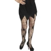 Best Gifi Collant adulte Halloween résille araignée tête de mort