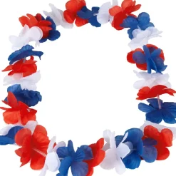 Best Gifi Collier de fleurs hawaien tricolore supporter France
