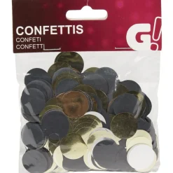 Outlet Gifi Confettis aluminium noir argenté doré Ø2 cm