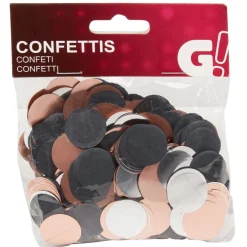 Sale Gifi Confettis aluminium noir argenté rose Ø2 cm
