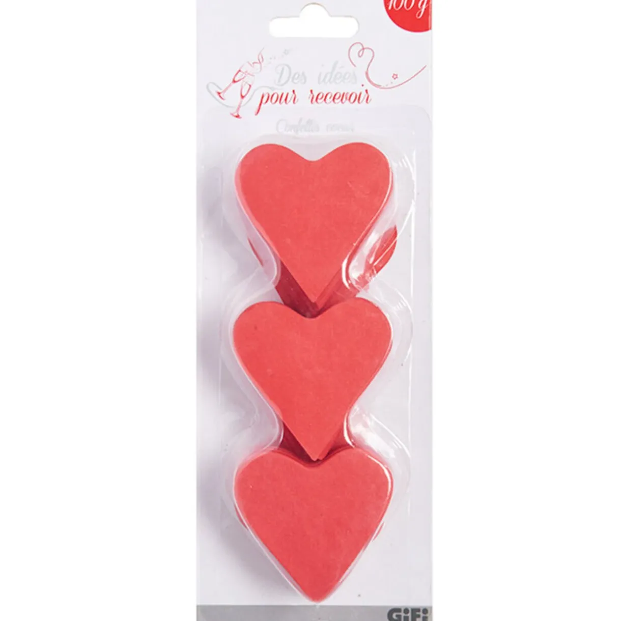 Outlet Gifi Confettis coeur rouge en papier
