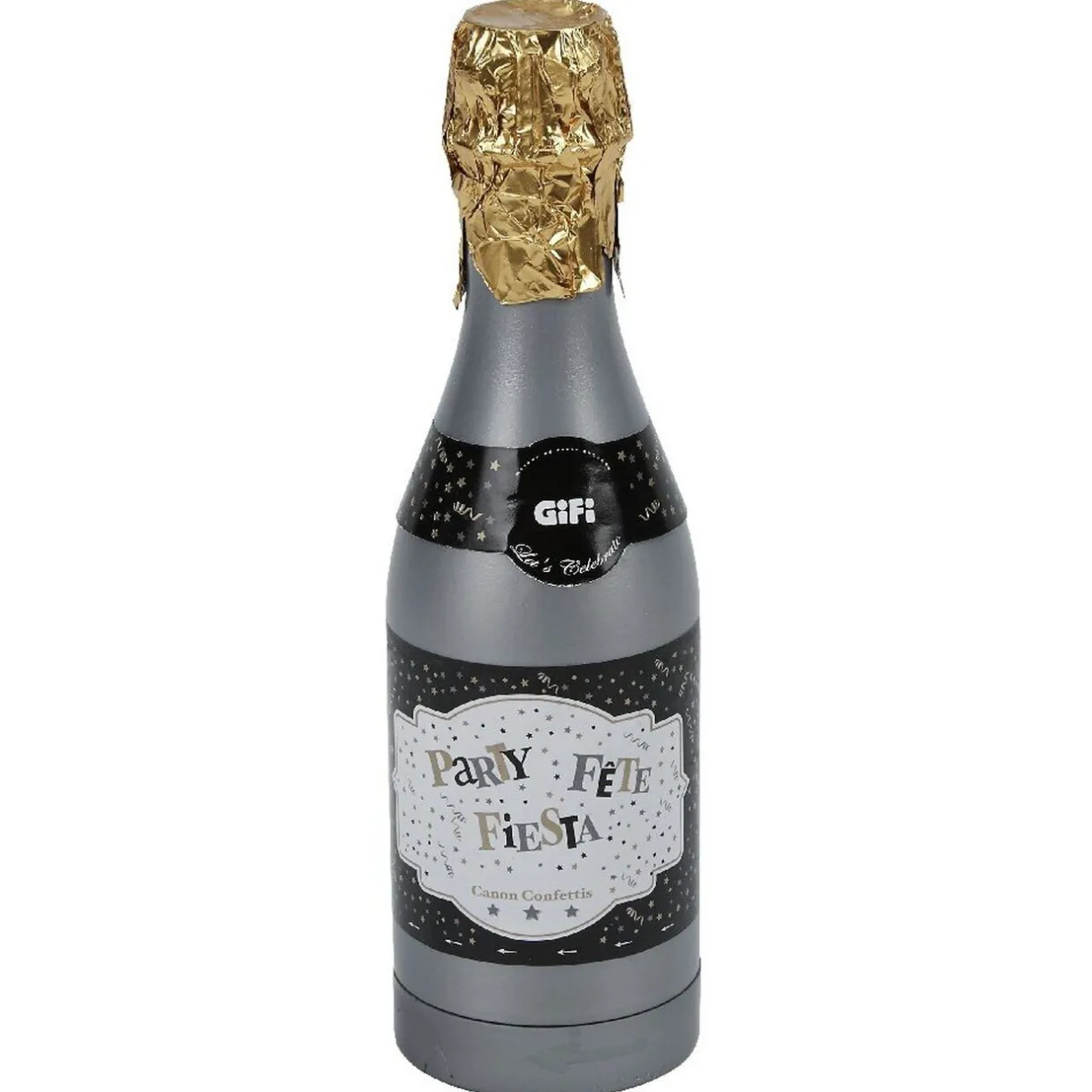Outlet Gifi Cotillons bouteille argenté doré ou noir