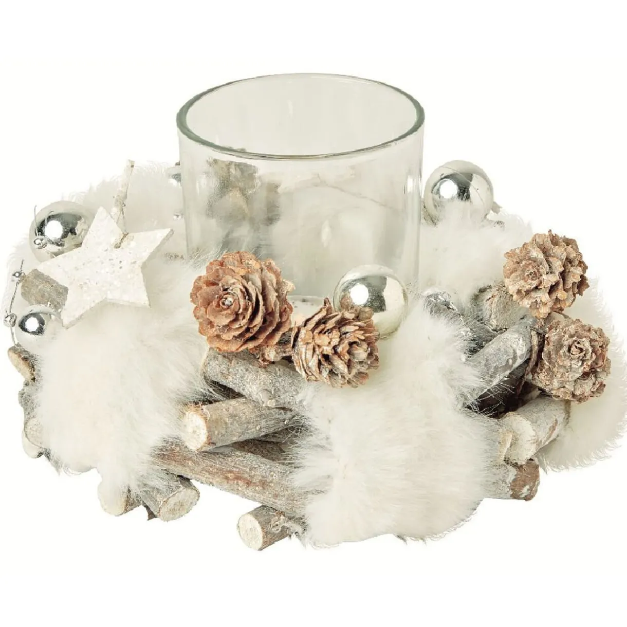 Sale Gifi Couronne décorative de Noël avec bougie