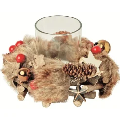 Sale Gifi Couronne décorative de Noël avec bougie
