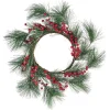 Gifi Couronne de Noël ronde branche sapin vert et baies rouges^ Loisirs Créatifs Et Emballage Cadeau