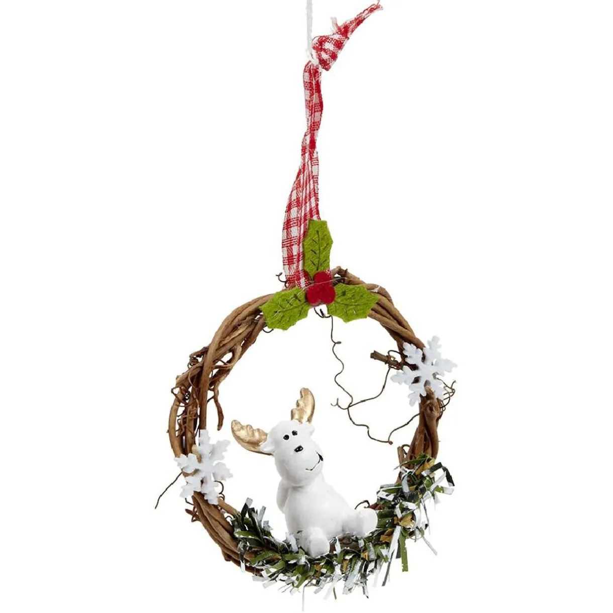 Discount Gifi Couronne en bois à suspendre Noël