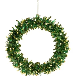 Gifi Couronne Noël artificielle vert/doré ou vert/rouge Ø30cm^ Loisirs Créatifs Et Emballage Cadeau