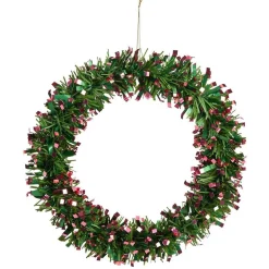 Gifi Couronne Noël artificielle vert/doré ou vert/rouge Ø30cm^ Loisirs Créatifs Et Emballage Cadeau
