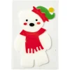 Gifi Déco de fenêtre électrostatique ours de Noël blanc L12 x l18 cm^ Décoration De Fenêtre