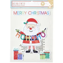 Gifi Déco fenêtre feutre adhésif Merry Christmas avec Père Noël L19xH25cm^ Décoration De Fenêtre