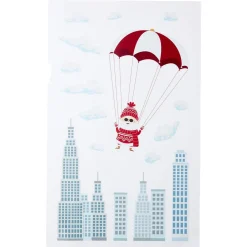 Gifi Déco fenêtre électrostatique Père Noël en parachute L33x57 cm^ Décoration De Fenêtre