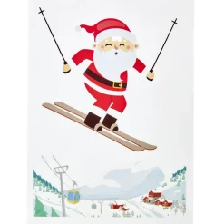 Gifi Déco fenêtre sticker électrostatique Père Noël en ski L27 x l20 cm^ Décoration De Fenêtre