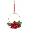 Gifi Déco fleur poinsettia à suspendre rouge et doré 13x13cm^ Décoration Sapin