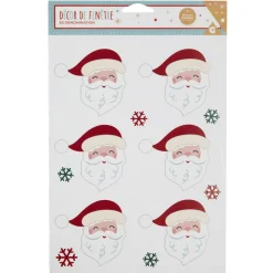 Gifi Décor fenêtre électrostatique tête de Père-Noël rouge et blanc^ Décoration De Fenêtre