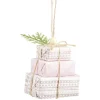 Gifi Décoration à suspendre cadeaux en papier rose et blanc H.10 cm^ Décoration Sapin