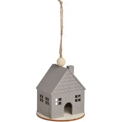 Gifi Décoration à suspendre Noël maison en bois Ø8xH8cm^ Décoration Sapin