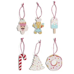 Hot Gifi Décoration à suspendre Noël en bois Candyland 6 pièces