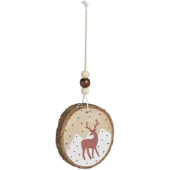 Gifi Décoration à suspendre rondin bois animaux de la forêt Ø6cm^ Décoration Sapin
