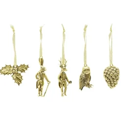 Gifi Décoration à suspendre vintage métal doré H12cm x5^ Décoration Sapin