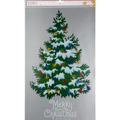 Gifi Décoration adhésive fenêtre et mur sapin de Noël repositionnable^ Décoration De Fenêtre
