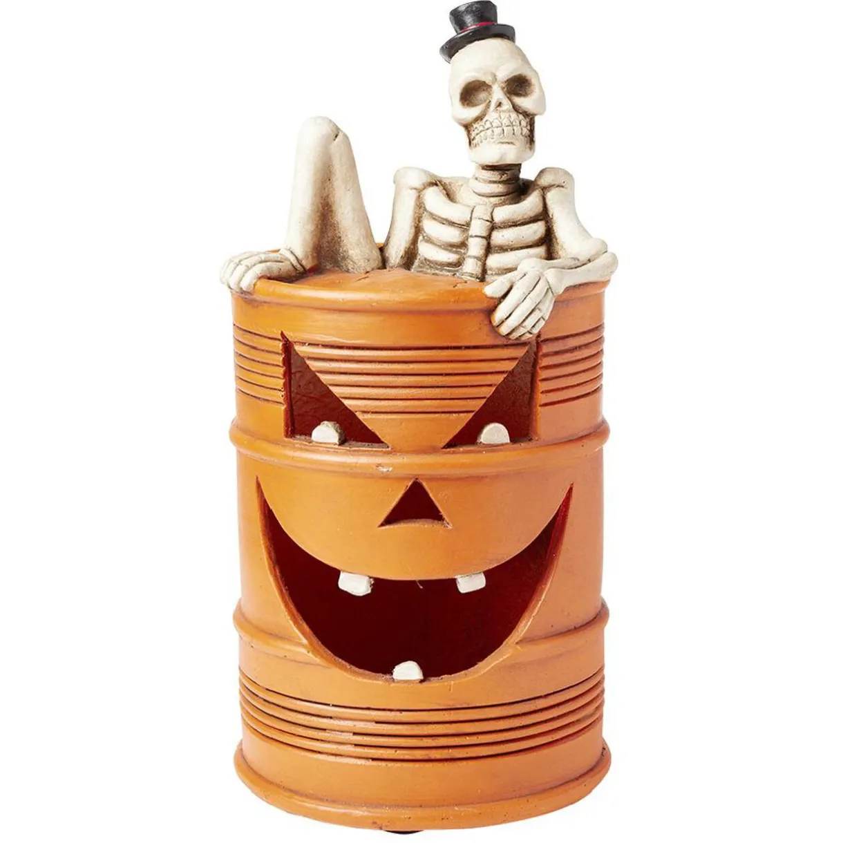 Clearance Gifi Décoration baril squelette LED orange Ø25xH50cm