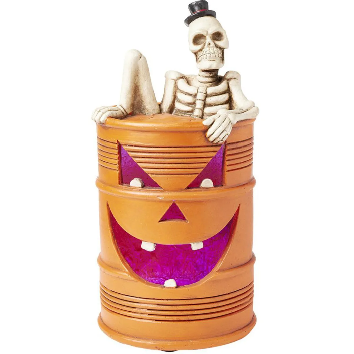 Clearance Gifi Décoration baril squelette LED orange Ø25xH50cm