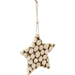 Gifi Décoration de Noël à suspendre, effet rondins de bois