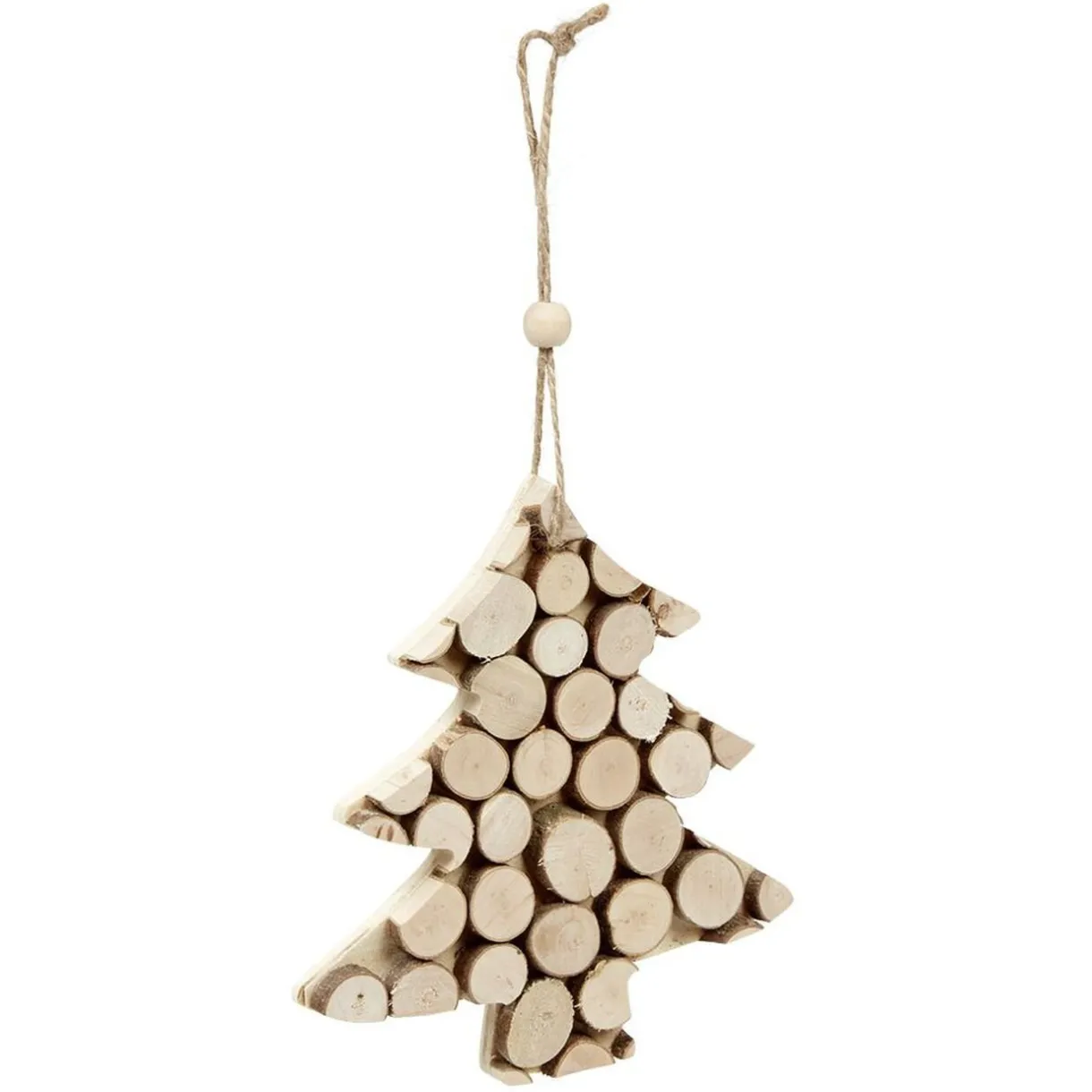 Gifi Décoration de Noël à suspendre, effet rondins de bois