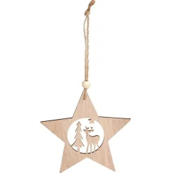 Best Gifi Décoration de Noël à suspendre en bois 12xH12cm - 3 modèles