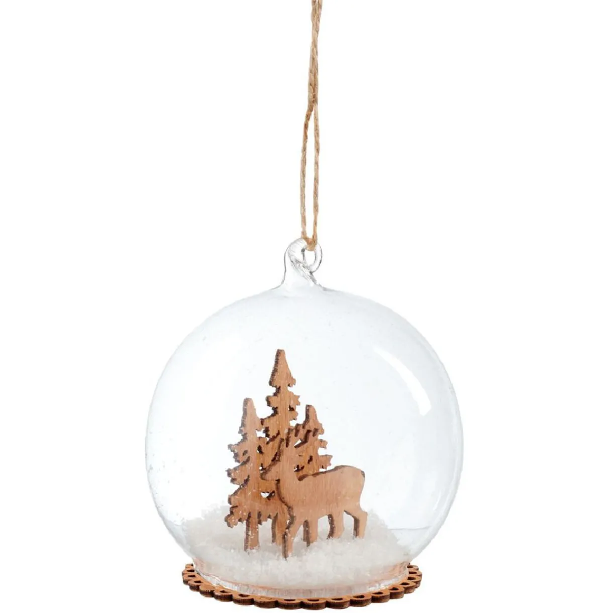 Gifi Décoration de Noël boule en verre paysage^ Décoration Sapin