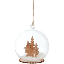 Gifi Décoration de Noël boule en verre paysage^ Décoration Sapin