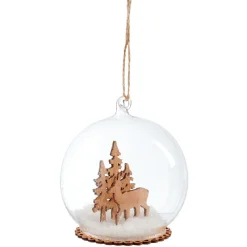 Gifi Décoration de Noël boule en verre paysage^ Décoration Sapin