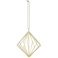 Gifi Décoration de Noël diamant en métal doré à suspendre^ Décoration Sapin