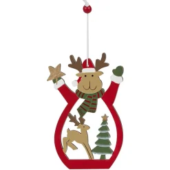 Gifi Décoration de Noël en bois à suspendre^ Décoration Sapin