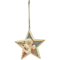 Gifi Décoration de Noël figurine en bois à suspendre^ Décoration Sapin