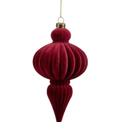 Gifi Décoration de Noël goutte à suspendre velours rouge H.16 cm^ Décoration Sapin